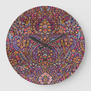 Colorful Persian Rug Pattern Large Clock