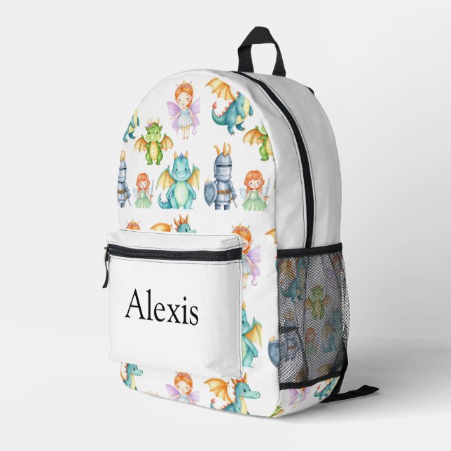 Colorful personalized backpack, kids cute printed backpack (Back Corner Right)