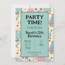 Colorful Personalized birthday invitation