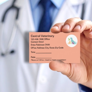 Colorful Pet Care Veterinary Appointment Cards