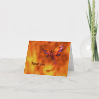 Colorful Phoenix Flying Against a Fiery Background