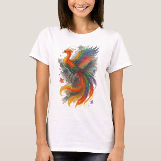 【Colorful Phoenix Japanese Art Women’s T-Shirt】 T-Shirt (Front)