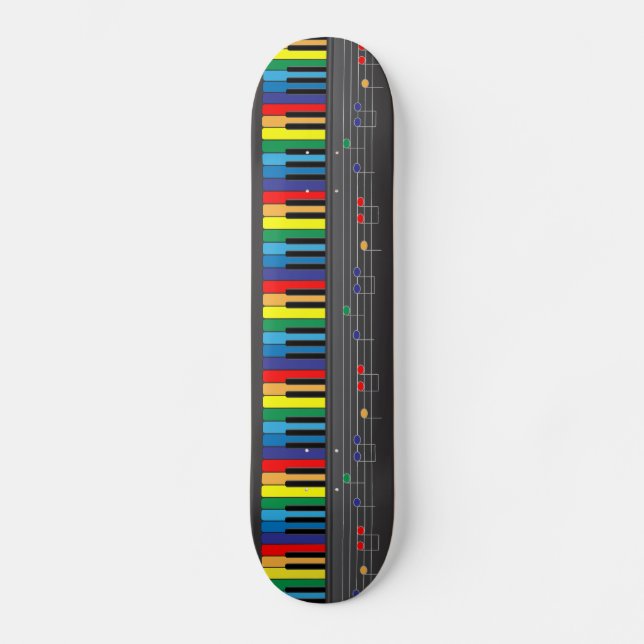 Colorful piano keyboard skateboard (Front)