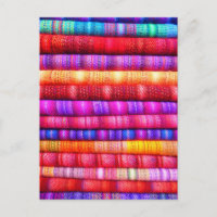 Colorful Piles of Folded Fabric Striped