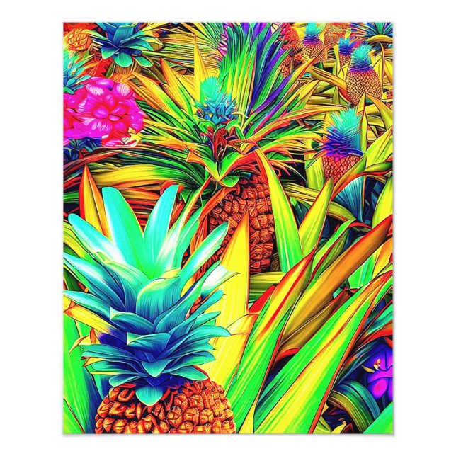COLORFUL PINEAPPLE  PATTERNS  PHOTO PRINT (Front)