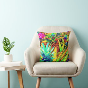 COLORFUL PINEAPPLE  PATTERNS  THROW PILLOW