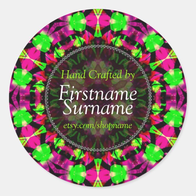 Colorful Pink Green artisanal fabriqué par Sticker (Devant)