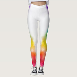 Colorful Pink Red Blue Green Yellow Modern Elegant Leggings