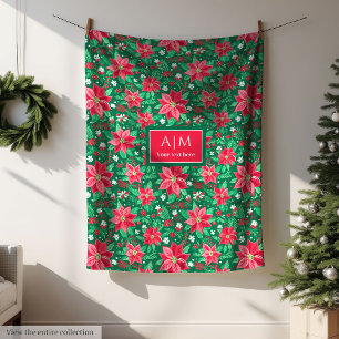 Colorful pink watercolor preppy custom name gift fleece blanket