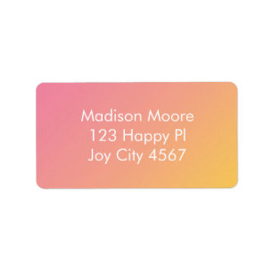 Colorful Pink Yellow Gradient Ombré Address Label