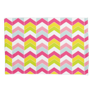 Colorful Pink ZigZag Chevron Pattern Pillowcase