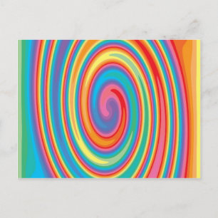 Colorful pinwheel design postcard