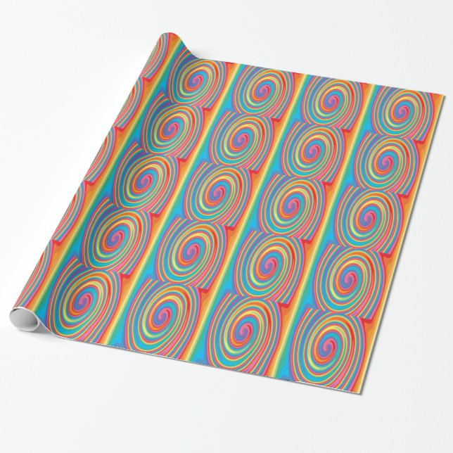 Colorful pinwheel design wrapping paper (Unrolled)