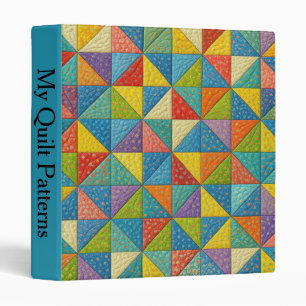 Colorful Pinwheel Quilt Design Binder