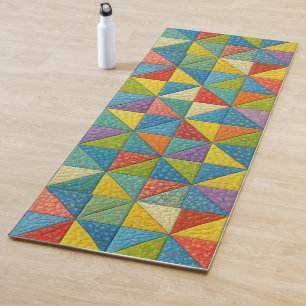 Colorful Pinwheel Quilt Design Yoga Mat