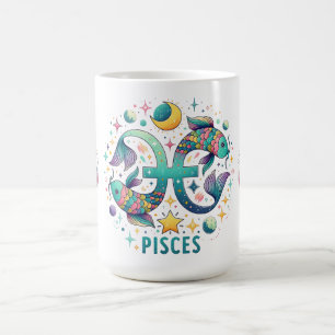 Colorful Pisces Zodiac Fish Astrology Coffee Mug