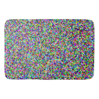 Colorful Pixel Squares Background Pattern Bath Mat