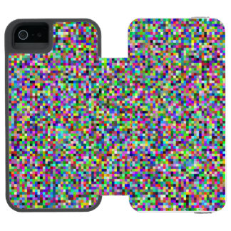 Colorful Pixel Squares Background Pattern Incipio Watson™ iPhone 5 Wallet Case