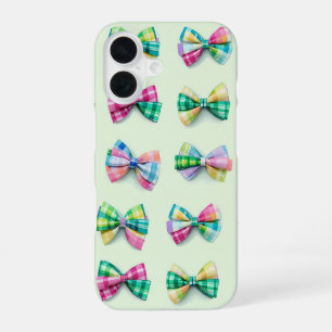 Colorful Plaid Bows & Bow Ties Pattern Phone Case