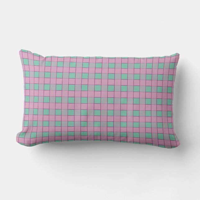 COLORFUL PLAID LUMBAR PILLOW (Front)