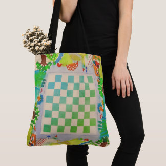 Colorful Playable Watercolor Game Board Tote Bag