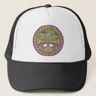 Colorful Plum Yellow lace decorative ethnic patter Trucker Hat