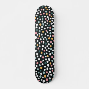 Colorful Polka Dot Confetti Pattern Skateboard