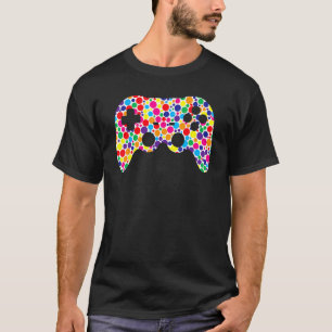 Colorful Polka Dot Game Controller International D T-Shirt