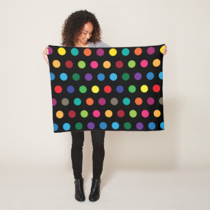 Colorful Polka Dots Cute Fleece Blanket