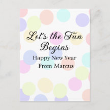Colorful polka dots let's the fun begins new year 