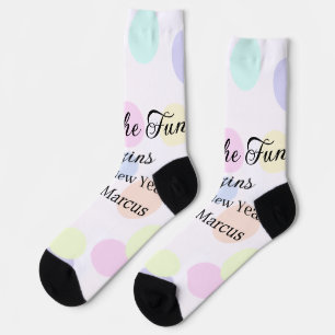 Colorful polka dots let's the fun begins new year socks