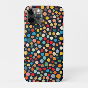 Colorful Polka Dots on Dark Background iPhone 11 Pro Case