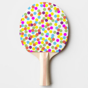 Colorful Polka Dots Pattern Abstract Art Design Ping Pong Paddle