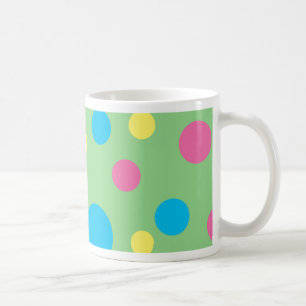 Colorful polka dots pattern coffee mug