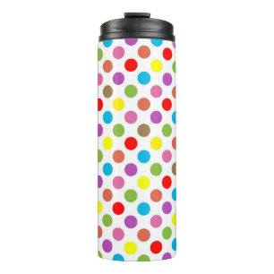 Colorful polka dots pattern thermal tumbler
