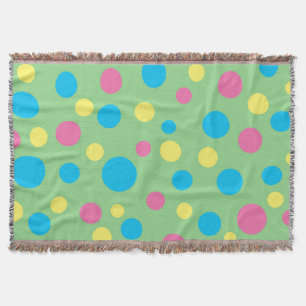 Colorful polka dots pattern throw blanket