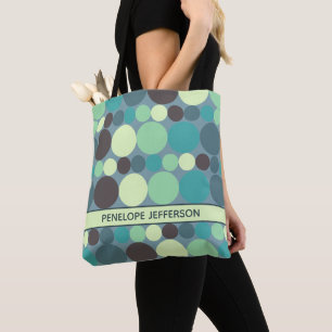 Colorful Polka Dots Stripe Simple Personalized Tote Bag
