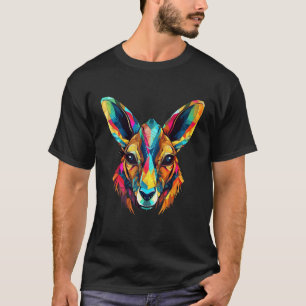 Colorful Polygon Geometric Kangaroo Pop Animal T-Shirt