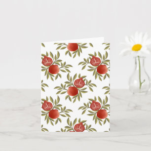 Colorful Pomegranate Pattern Notebook Botanical Card