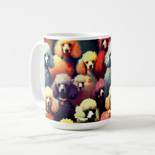 Colorful Poodle Mug   Artistic Coffee Cup for Dog 