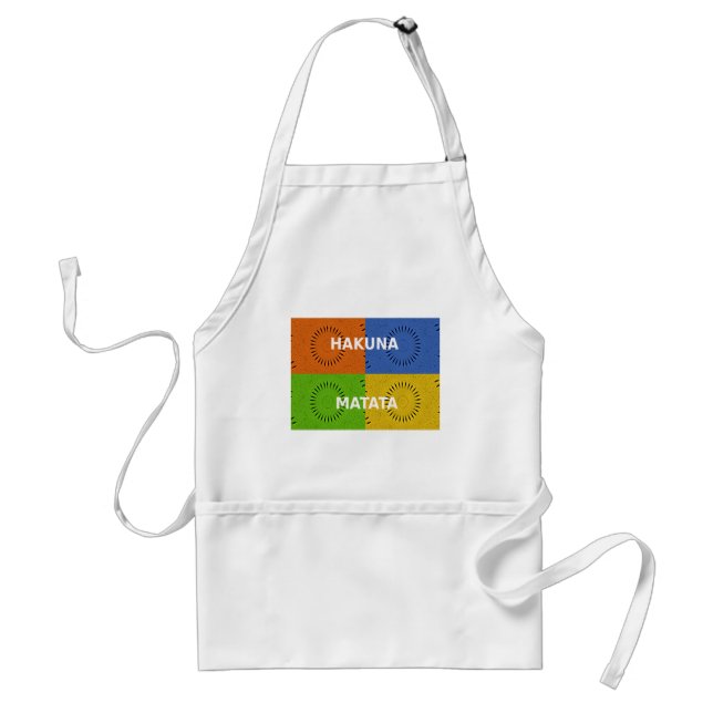 Colorful Pop Art Collage & "Hakuna Matata" Message Standard Apron (Front)