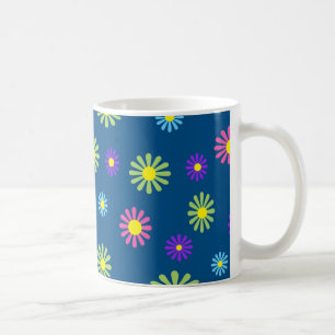 Colorful pop art flowers coffee mug