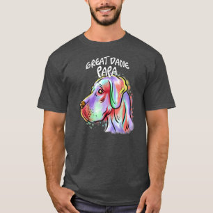 Colorful Pop Art Portrait Great Dane Dog Dad T-Shirt