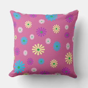 Colorful popart floral pattern pillow