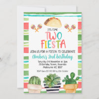 Colorful Potted Cactus Time Two Fiesta Birthday