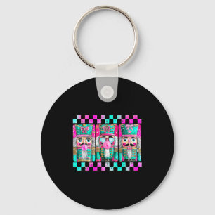 Colorful Preppy Nutcracker Design For Christmas Lo Keychain