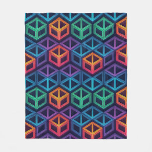 Colorful Prism 3D Geometric Pattern Seamless Fleece Blanket