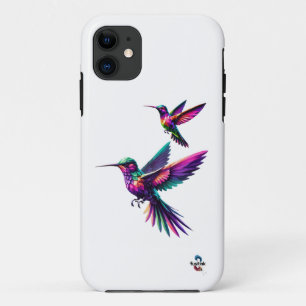 Colorful prism hummingbird iPhone 11 case