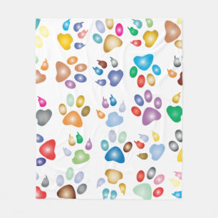 Colorful prismatic rainbow animal fleece blanket