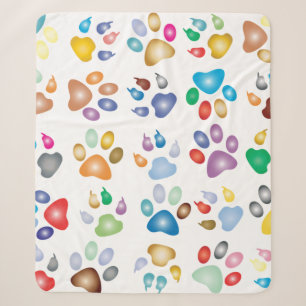 Colorful prismatic rainbow animal sherpa blanket